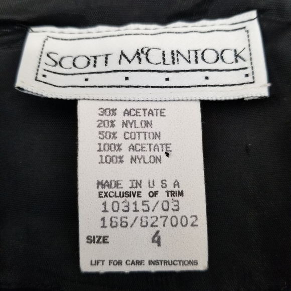 Scott McClintock 4 Dress Black Velvet Lace Collar - Picture 5 of 5